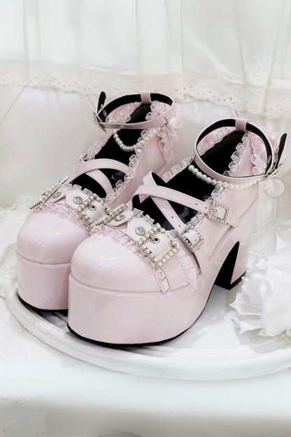 クロスベルトデザインシャイニーシューズ