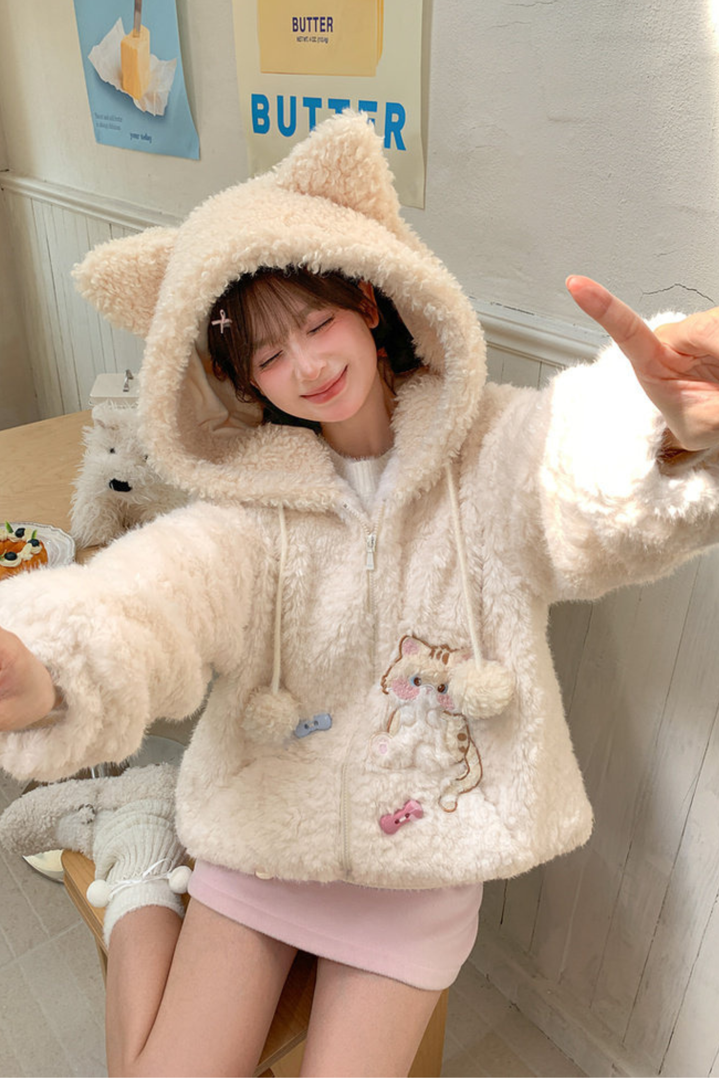 キャットフードファーコート