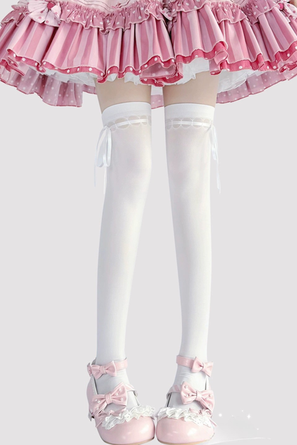 Ribbon Over-Knee Knee-High Socks