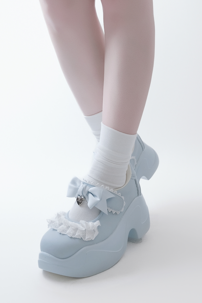 Girly Lace Ribbon Sneakers