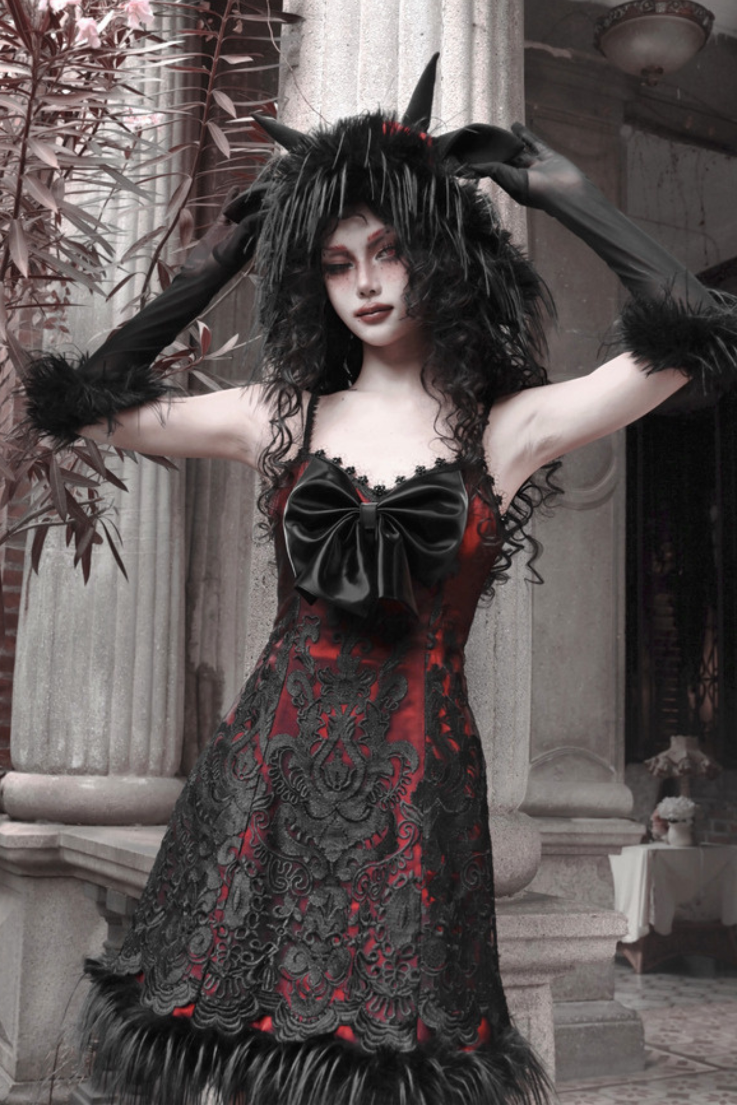 Carol Gothic Dark Wind Sheep Fur Hat