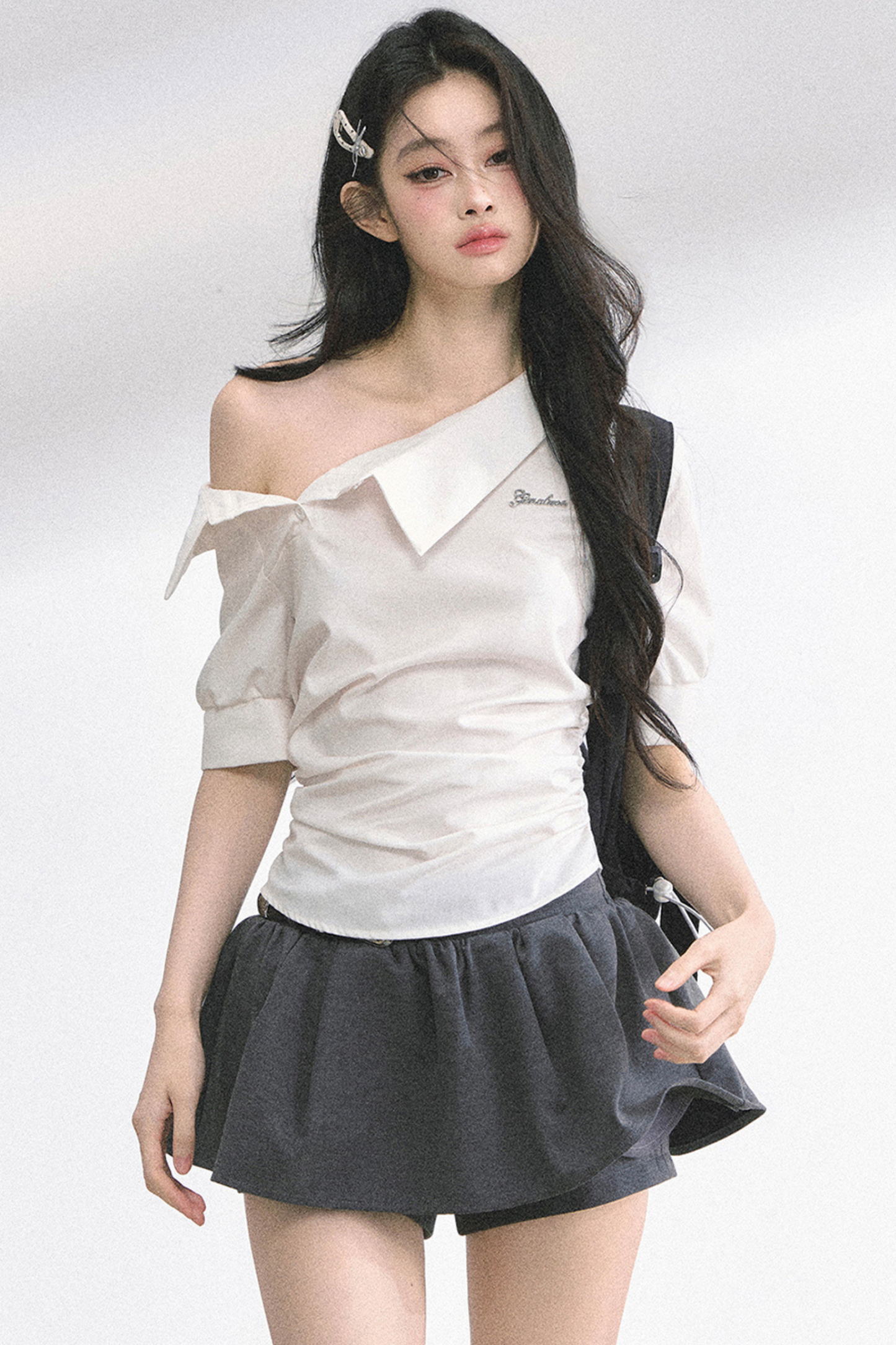 バッグリボンワンショルダートップス