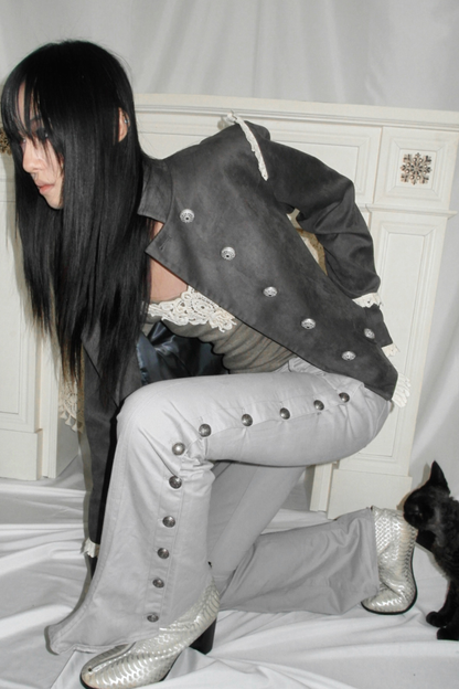 Medieval Suede Courtly Jacket Coat