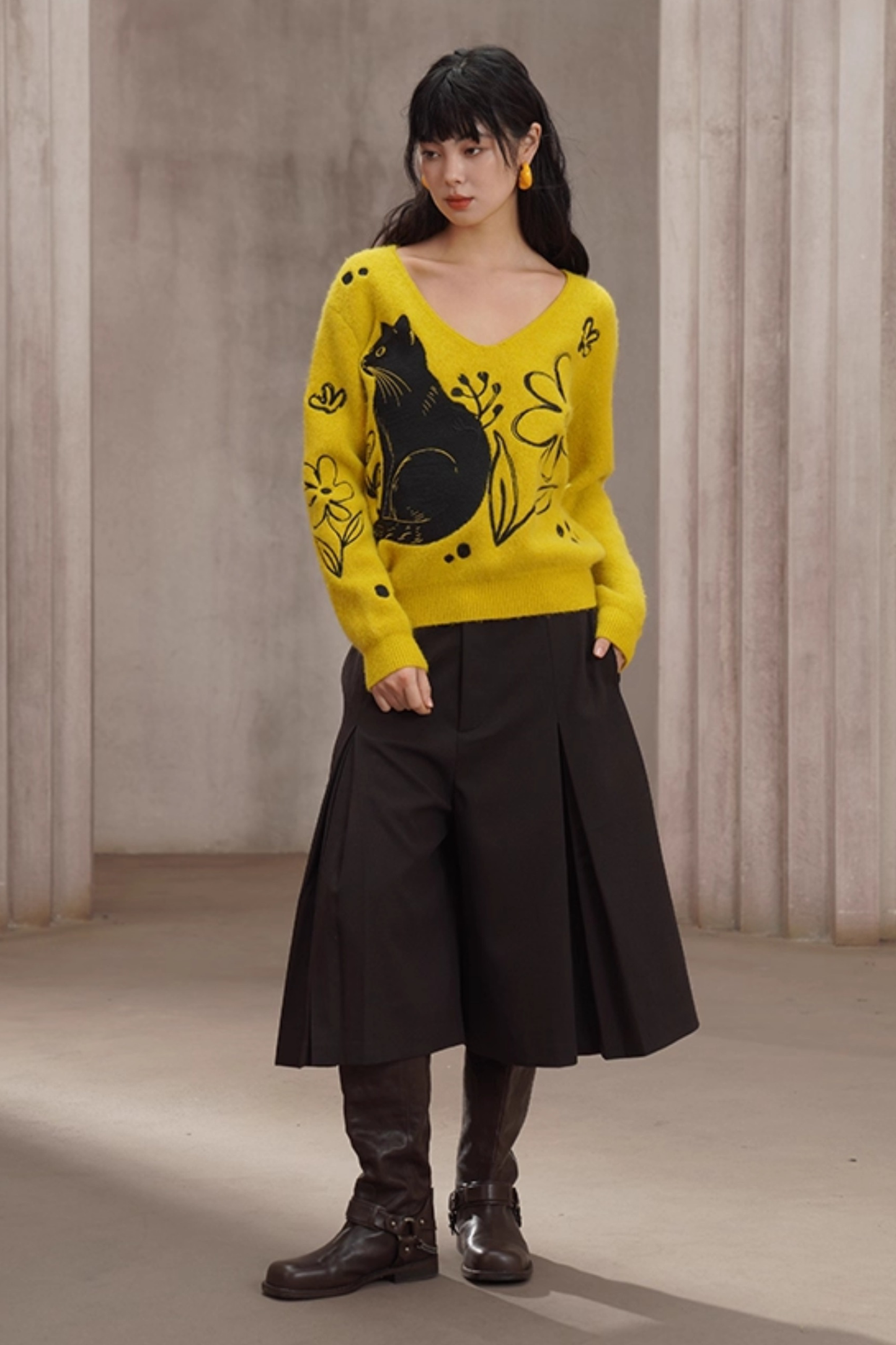 Cat Sweater Pullover Knit