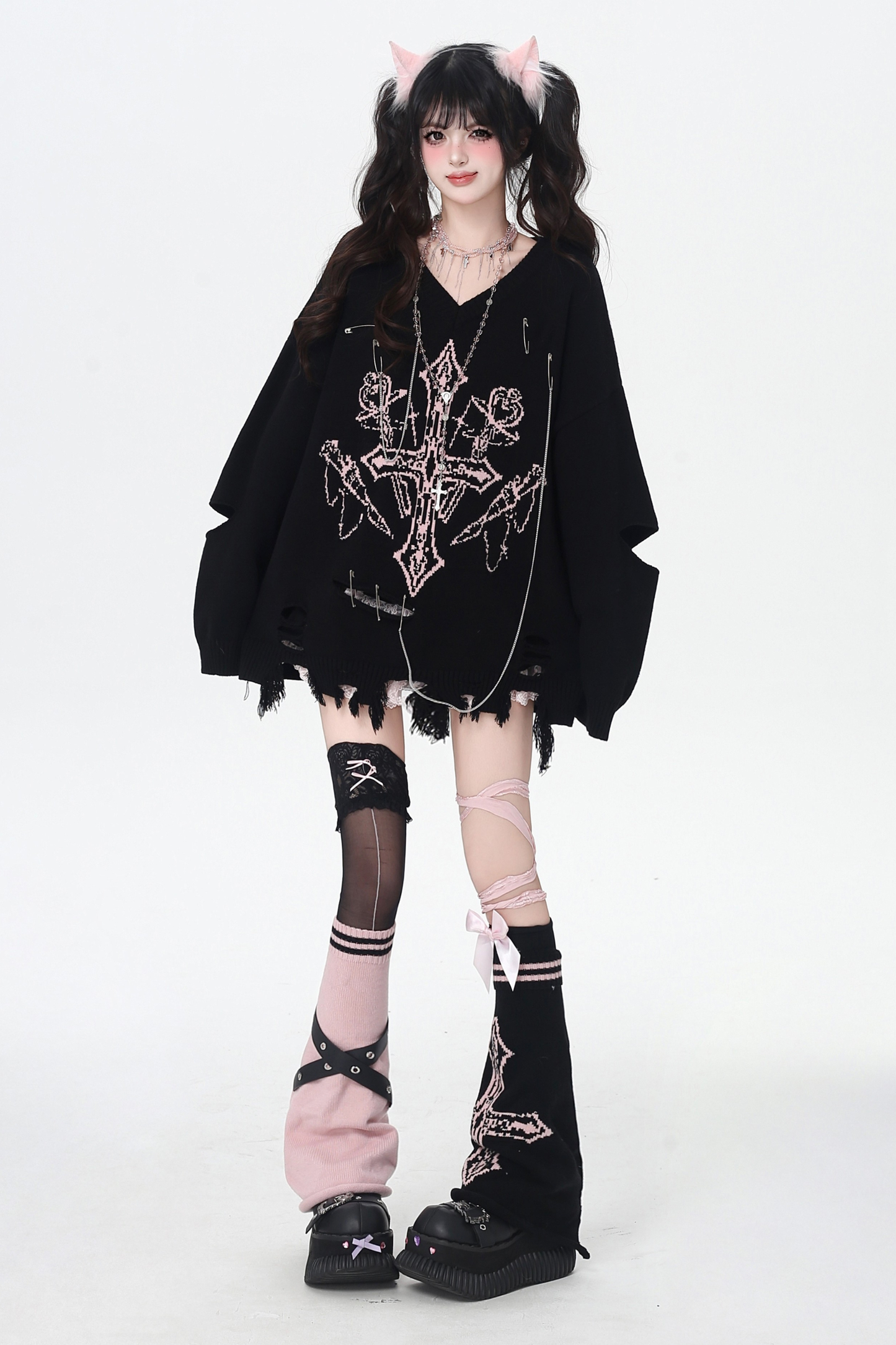 クロスサブカルチャーニットレッグウォーマー