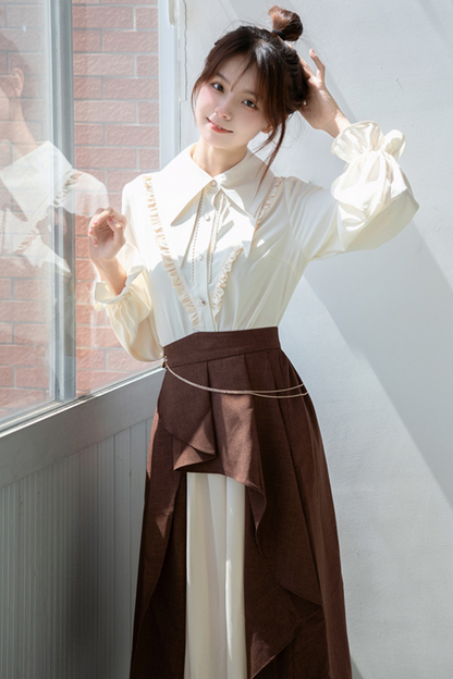 エレガントシャツ+イレギュラースカート