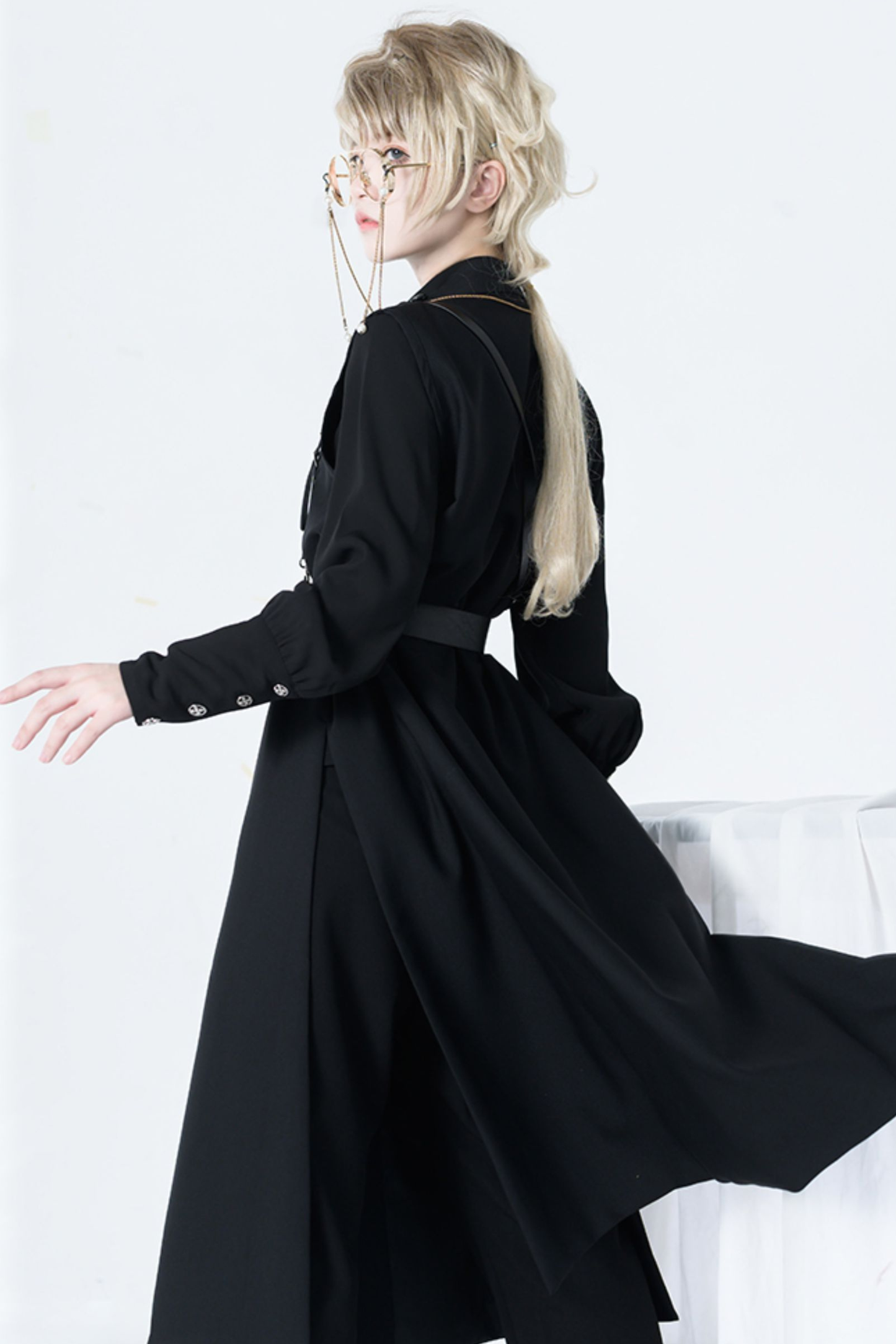 レトロモードスタンドカラーブラウス