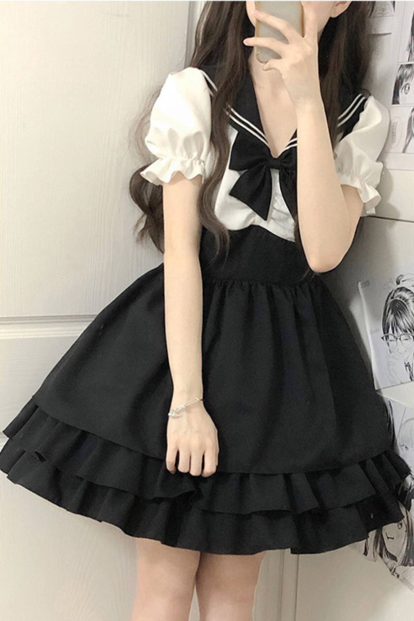 ダークキュートセーラードレス+インナースカート
