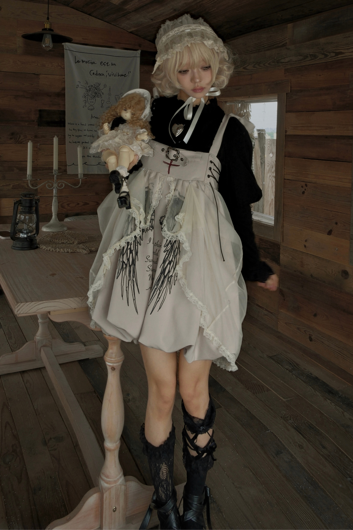 ゴシックバルーンサスペンダードレス