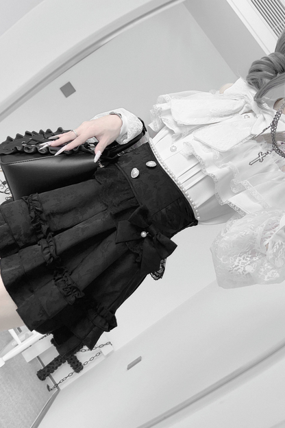 ダークキュートティアードスカート