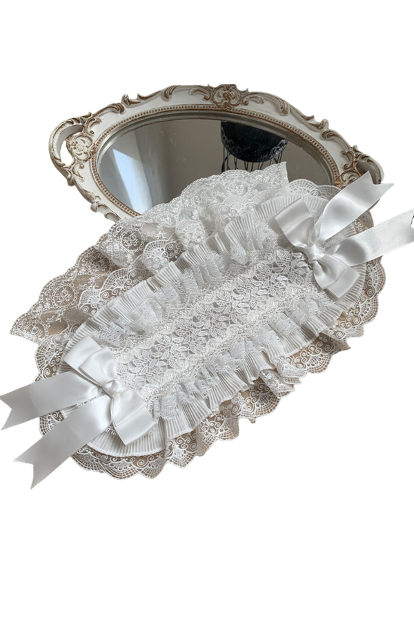 White gothic gemini Lolita dress + corset + ribbon + hair band + veil