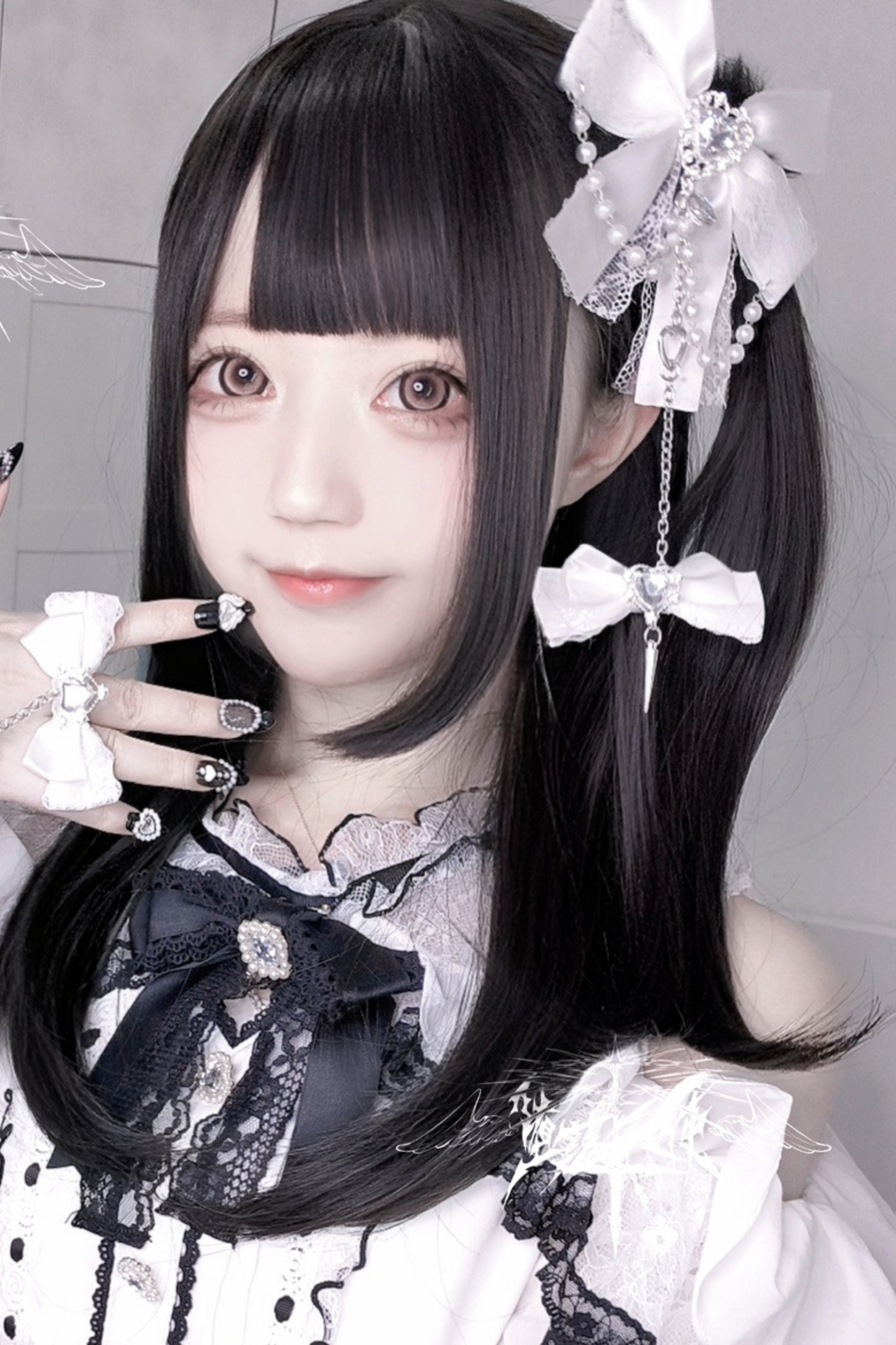 レースリボンサブカルクリップ