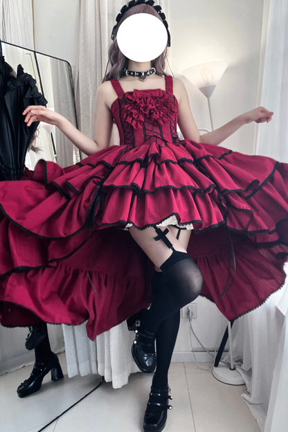 Wine Red Night Jumper Skirt + Shirt