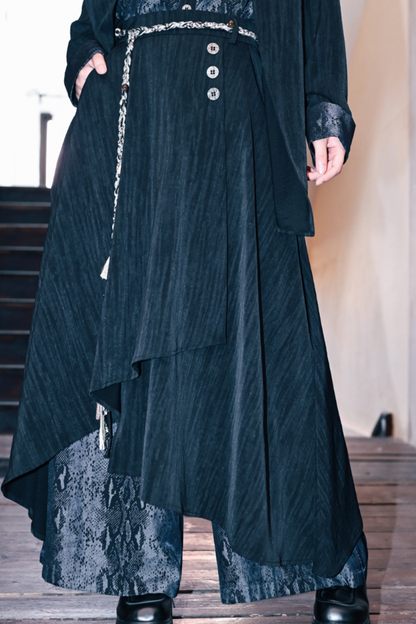 スネークワイドダークチャイナパンツ