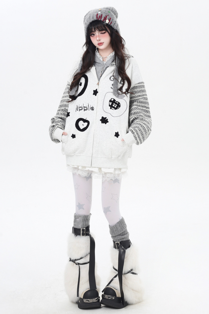 アメリカンボーダーアームルーズフードパーカー