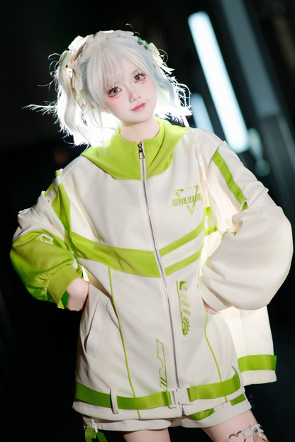 サイバーサブカルジャージジャケット+ショートパンツ+レッグカバー