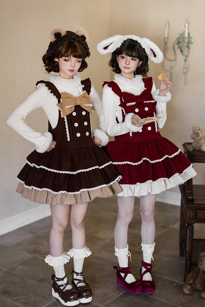 ドールロリータドレス+トップス+アニマルレッグループ+アニマルヘアバンド