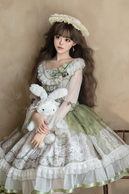 [Reservations] Fresh Green Print Kula Lolita Dress + Brooch