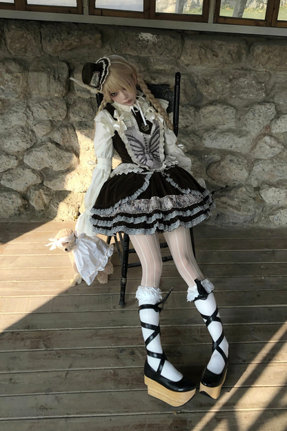 ヴェルベットフローラルレーススカート