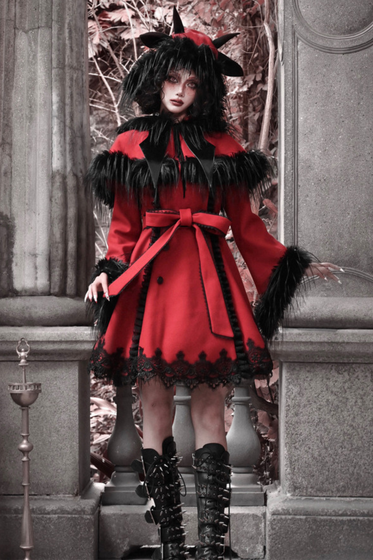 Gothic Carol Dark Cloak Bat Collar Coat