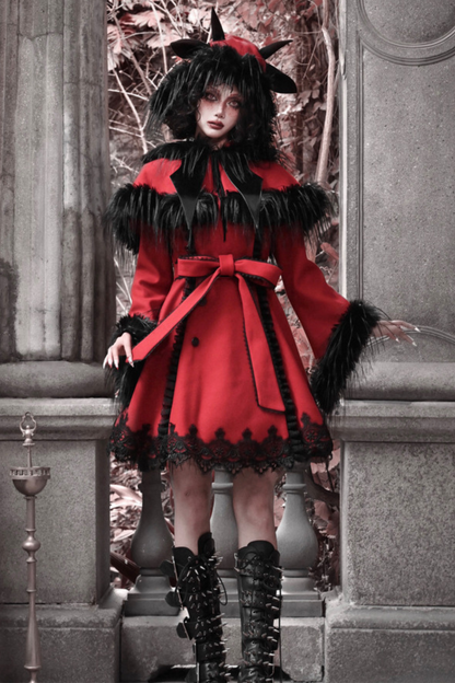 Gothic Carol Dark Cloak Bat Collar Coat