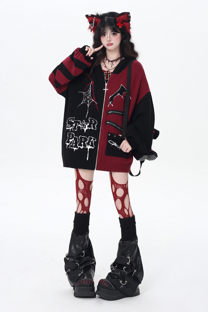 Gothic Asymmetrical Design Knit Cardigan