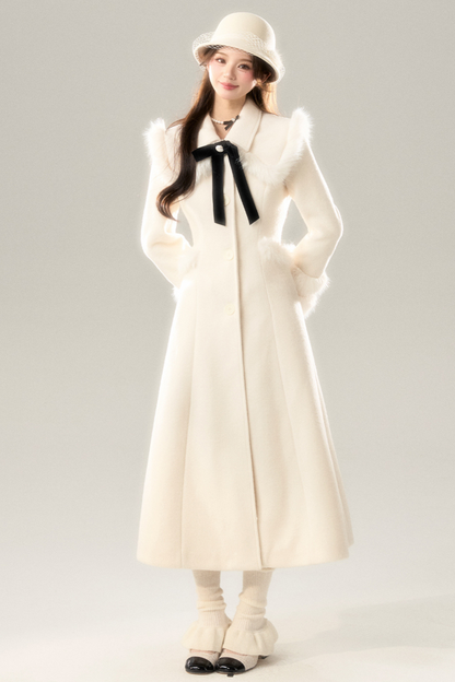 Big Fur Collar Long Coat