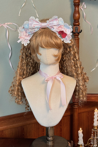 [Pre-order Deadline: July 8] Strawberry Series Bonnet + Ribbon Headband