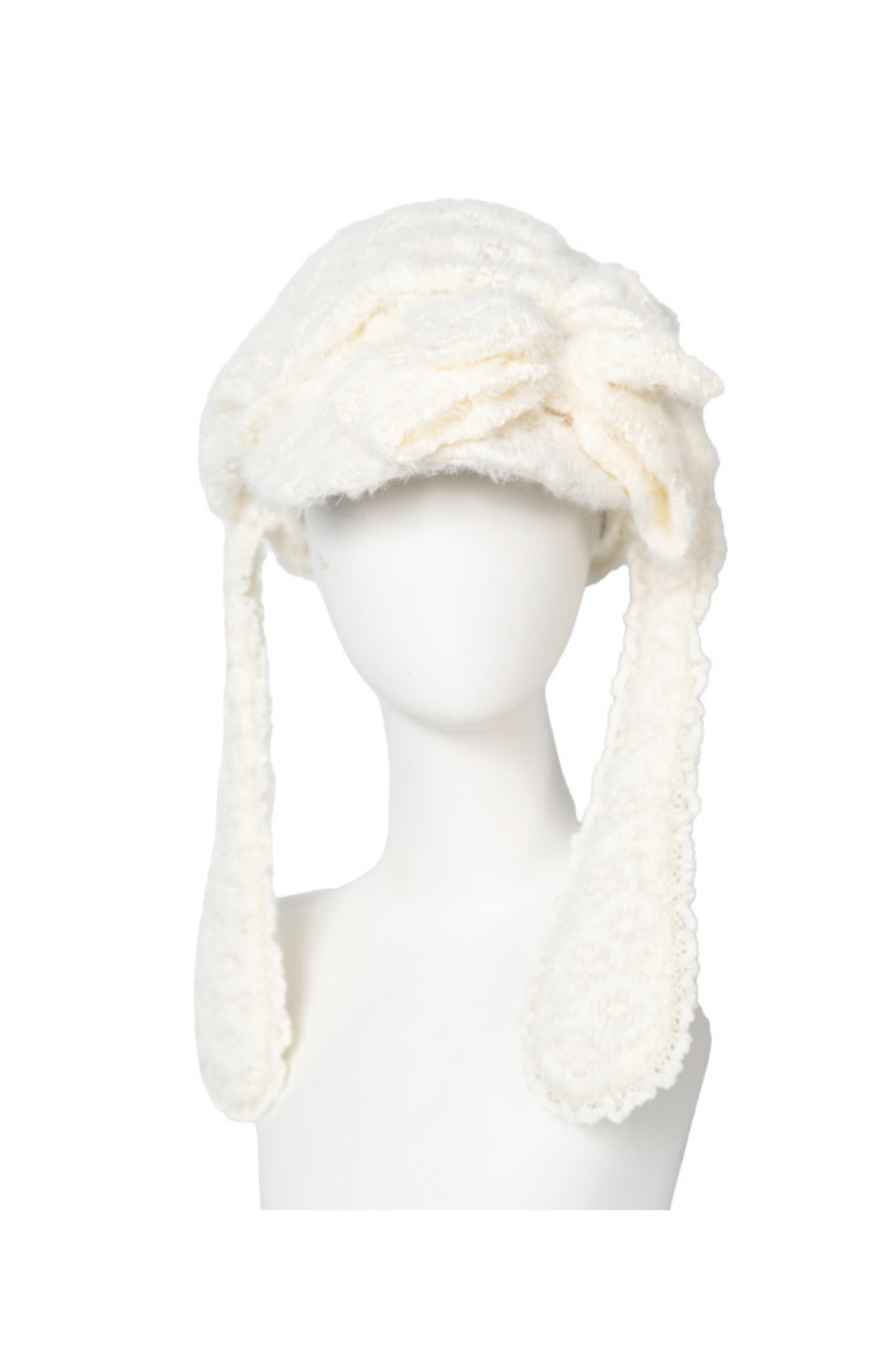 ファーフードケーブルニットカーディガン+ファーハット