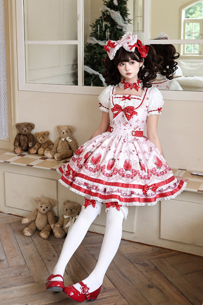 [Vorbestellung bis 3. April] Strawberry-Story-Lolita-Kleid + Accessoires