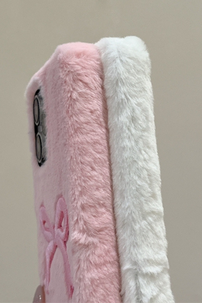 Sweet Ribbon Milky Fur iPhone Case