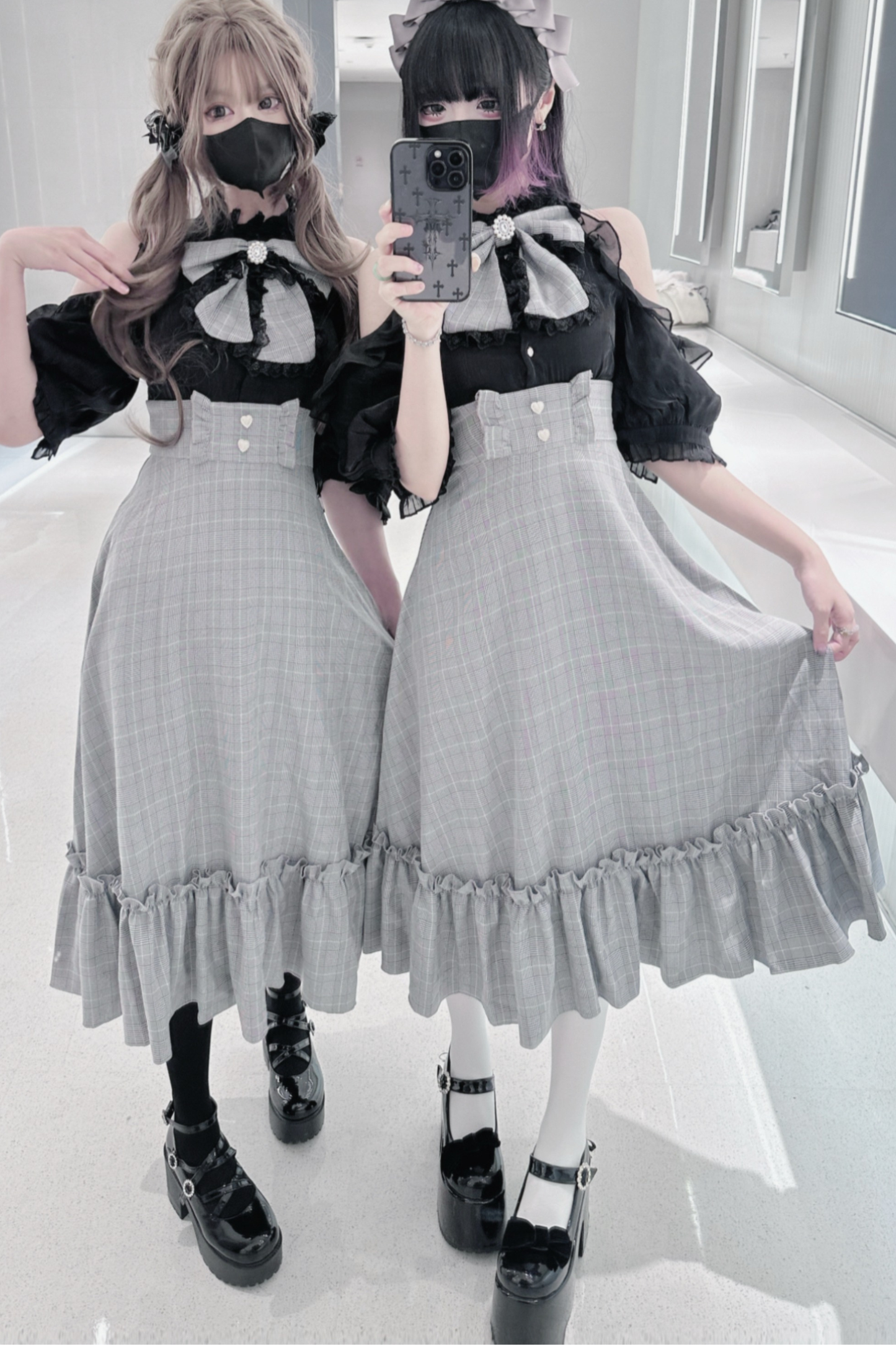 Mine Cute Bicolor Ribbon Dress