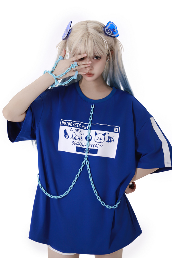 Subculture Loose Over T-shirt + Pants + Leg Warmers + Angel Devil Hairpin