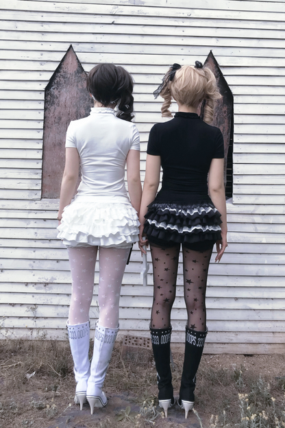 Cross Stitch Gothic Girl Top + Ruffle Pumpkin Pants