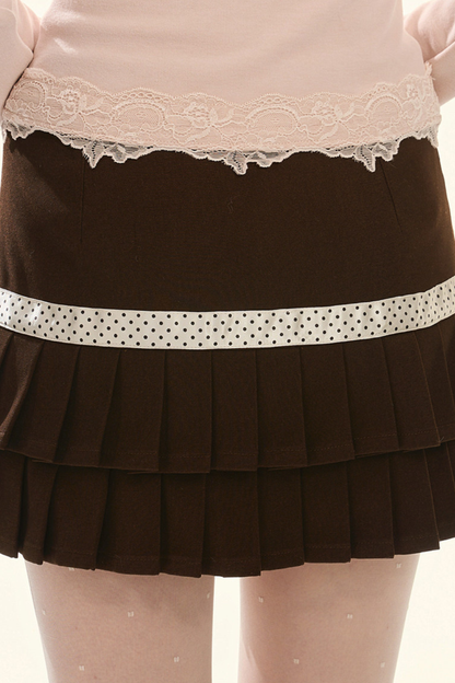 ココアスイートリボンドットスカート
