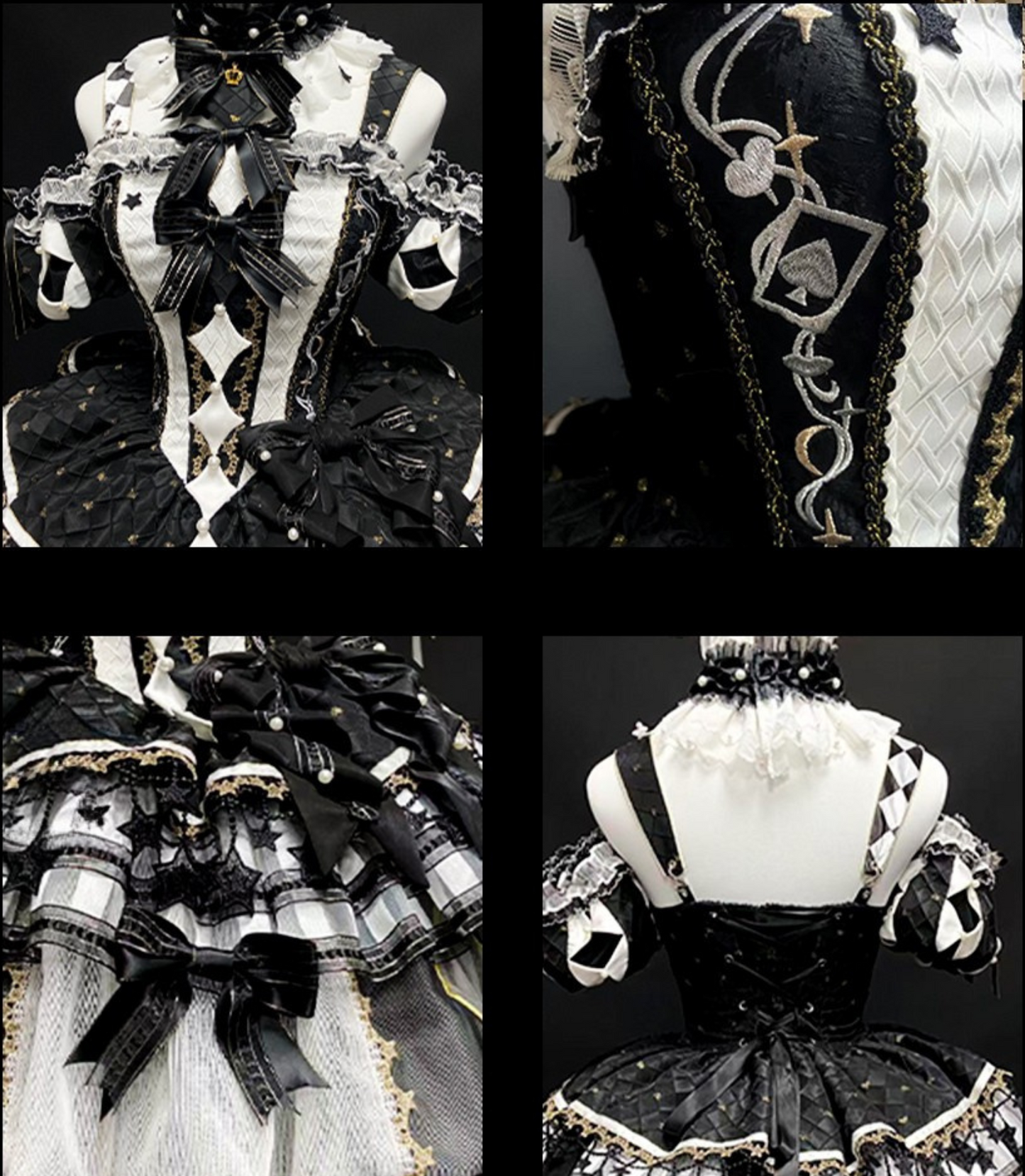 【12月26日予約締切】サーカスシリーズキングブラックアンドホワイトロリータピエロドレス＋フルセットA/B