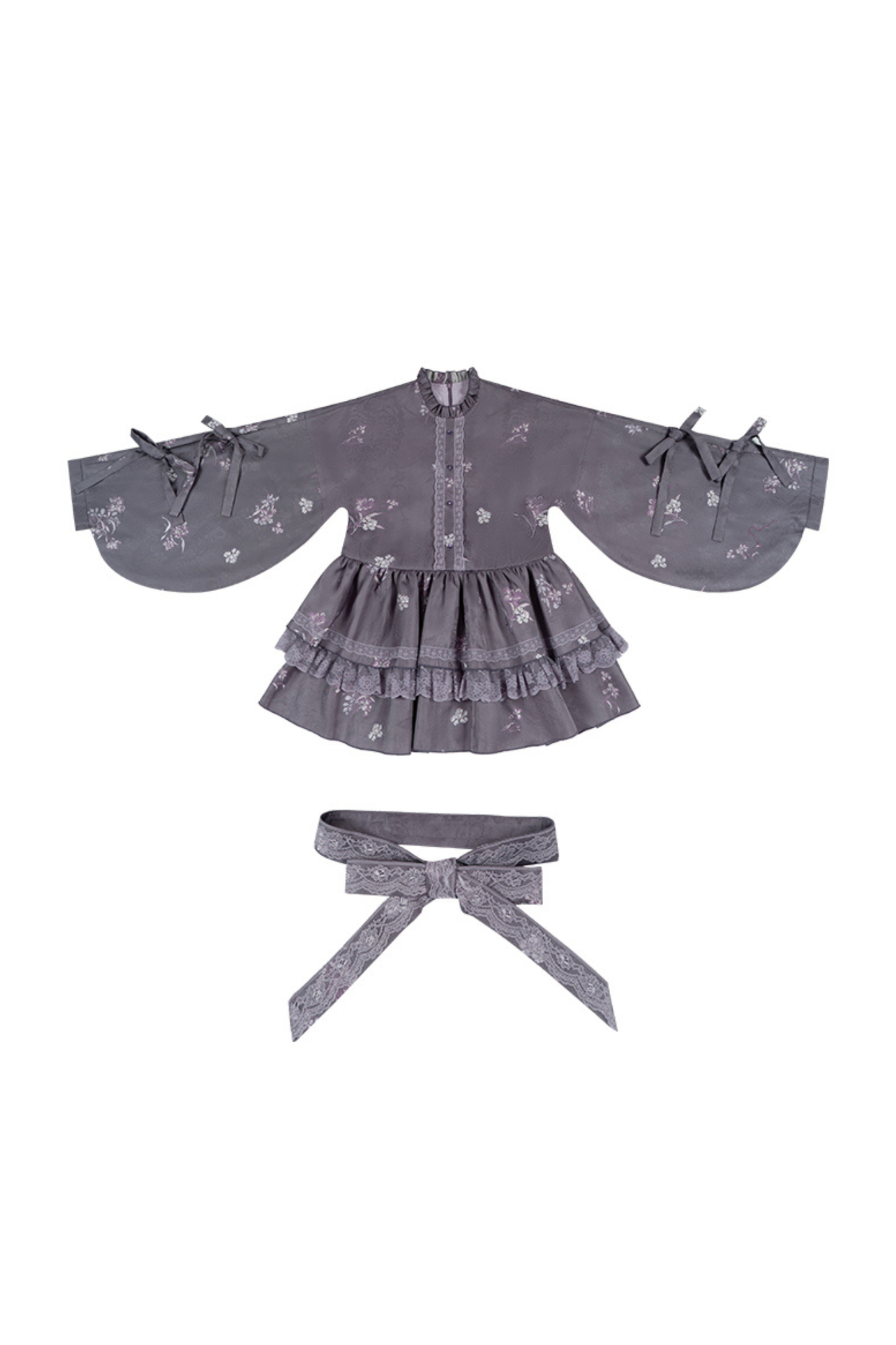 チャイナフリルドレス+ベスト+ヘアバンド