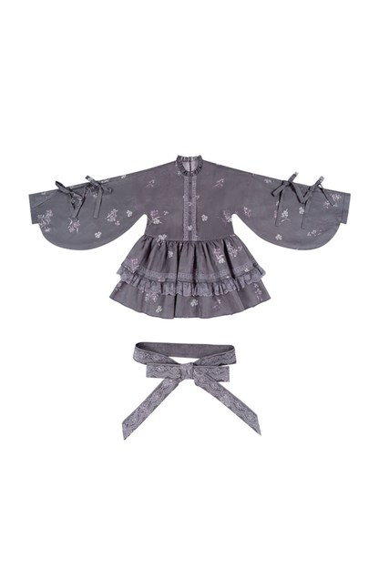 チャイナフリルドレス+ベスト+ヘアバンド