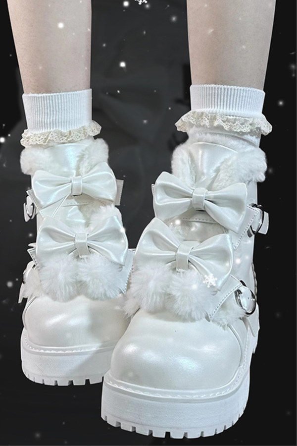 リボンプラットフォームソールブーツ