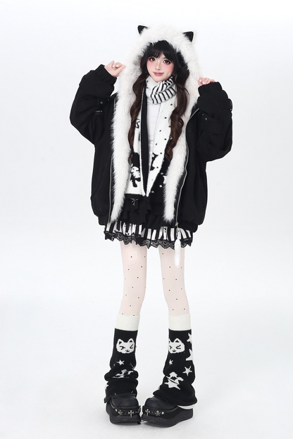 Cat Ear Hood Fur Jacket