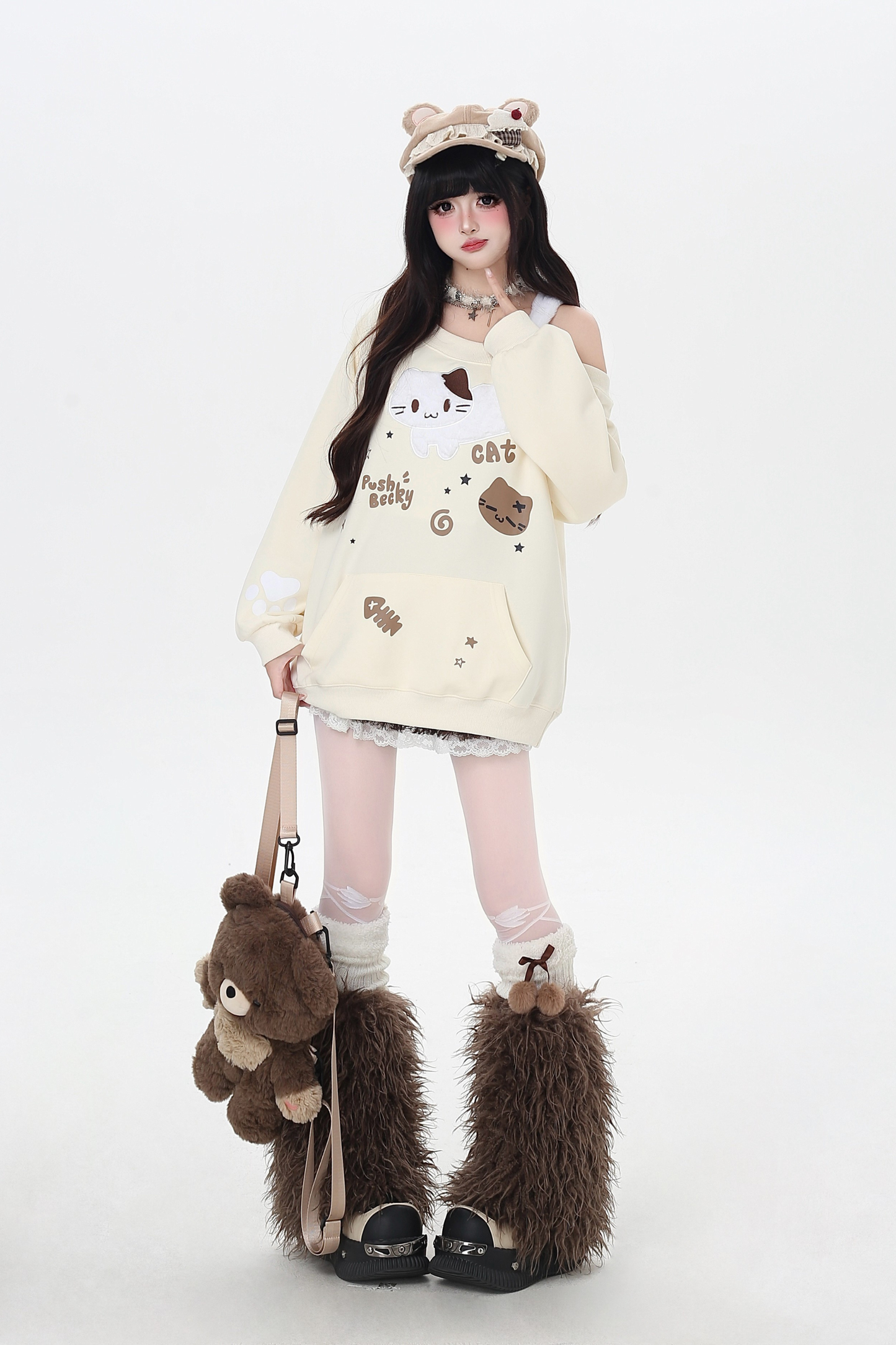 キャットワンショルダートップス