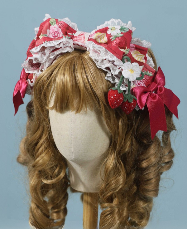 【2月27日予約締切】ストロベリーアンティークドールドレス＋フルセット＋ボンネット＋カチューシャ