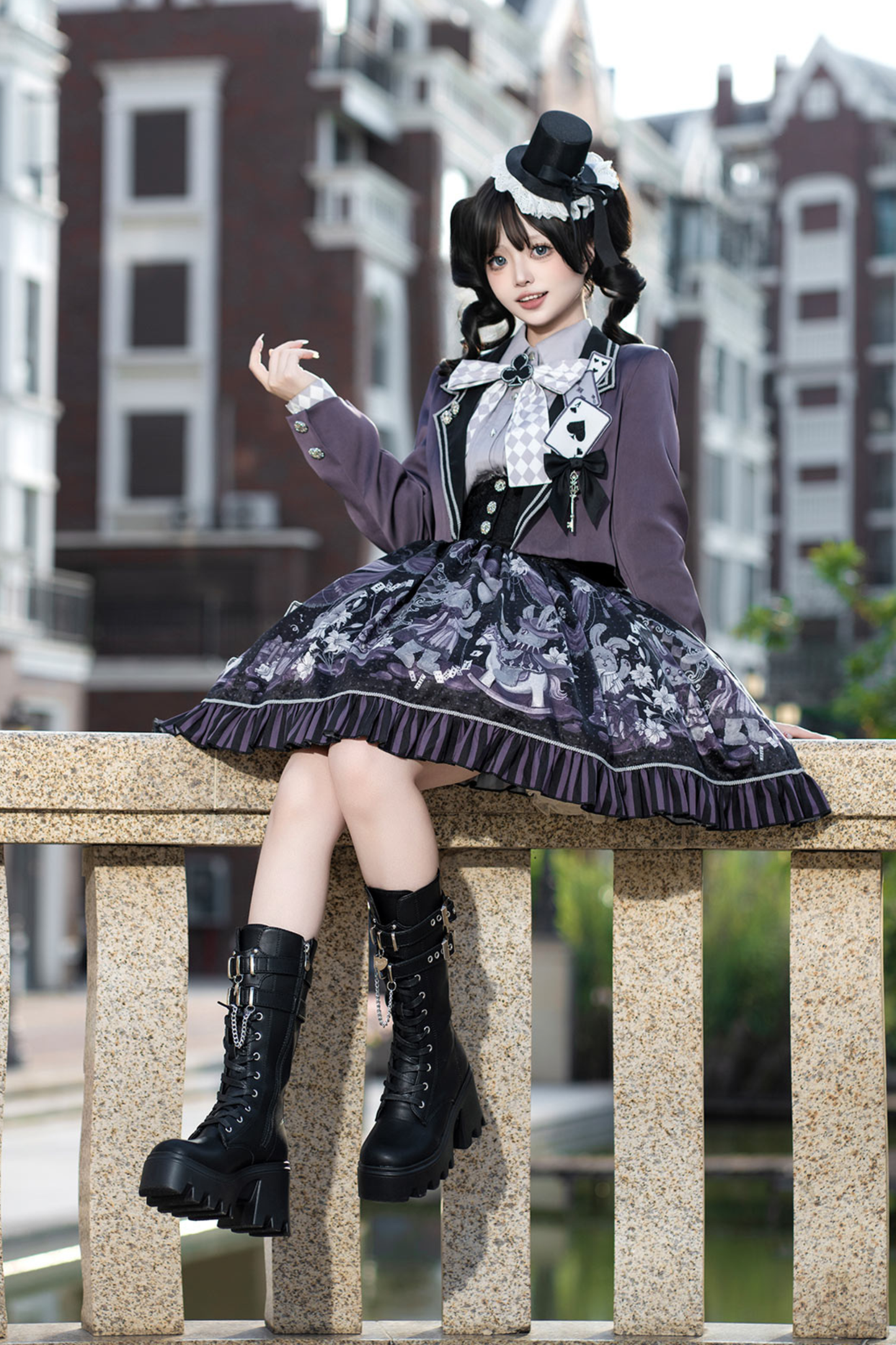 ナイトアリスマジックシアターロリータスカート+シャツ+ショートジャケット