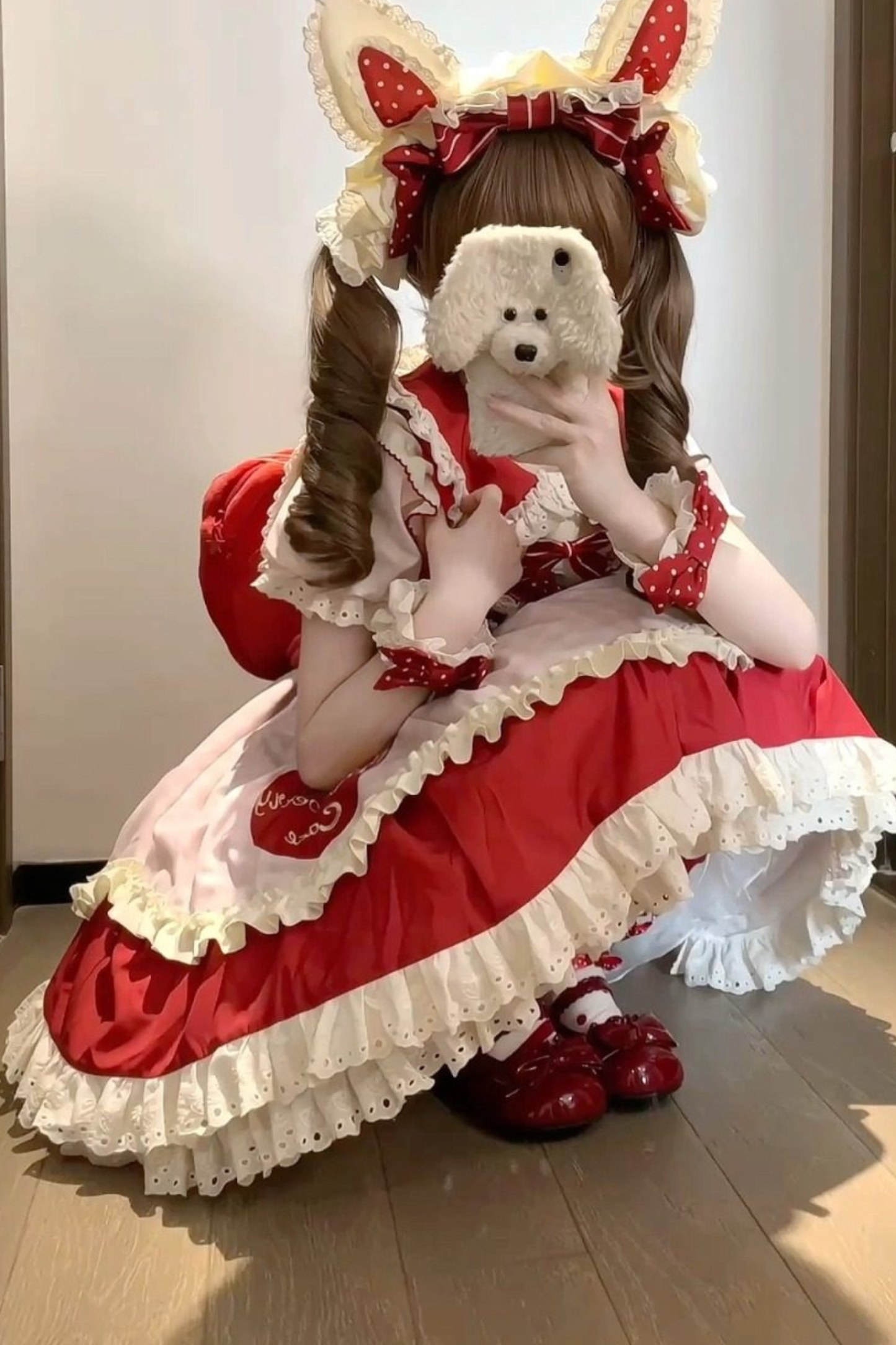 Dream Pastry Lolita Dress + Apron + Hairband + Sleeves + Bonnet