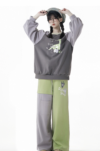 フォレストティーカジュアルフードスウェットス+スウェット+アシメパンツ+カジュアルパンツ