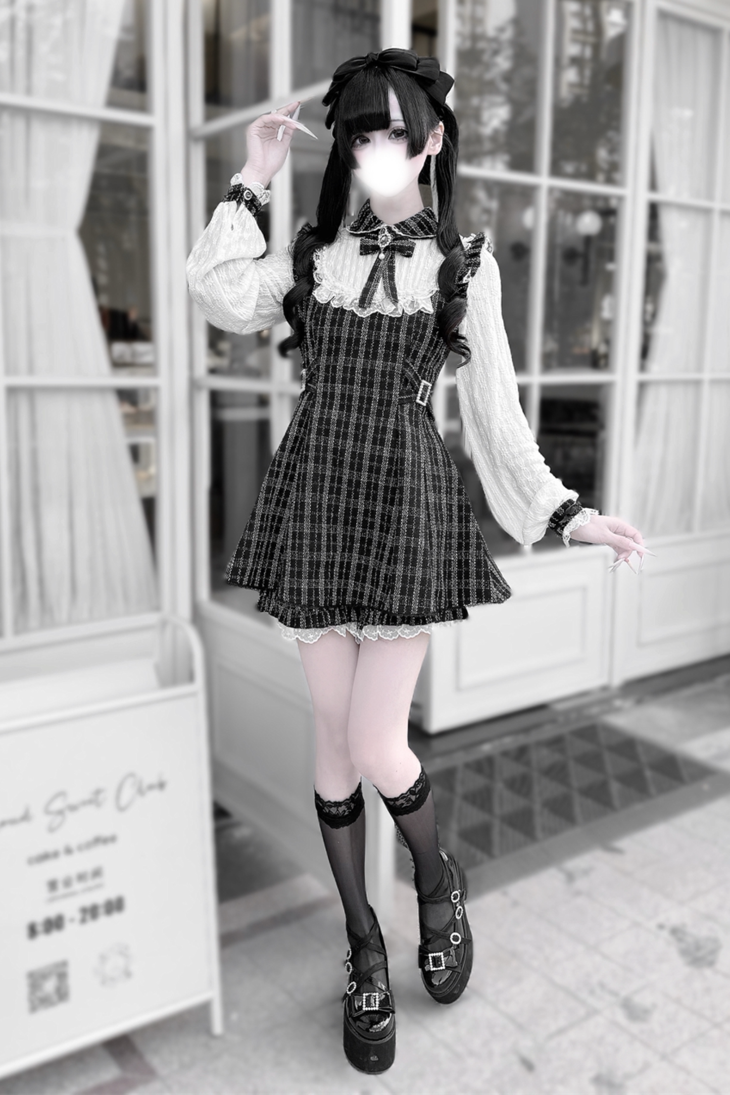 Tweed Süßes Kleid + Kurze Hose