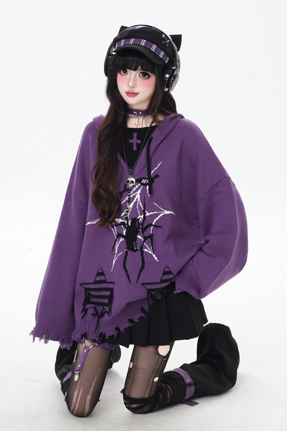 Subculture Faux Tooloos Hooded Tops