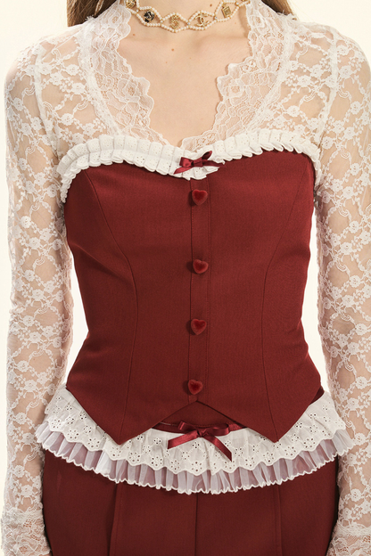 　ダークフレンチチューブトップス+ショートパンツ