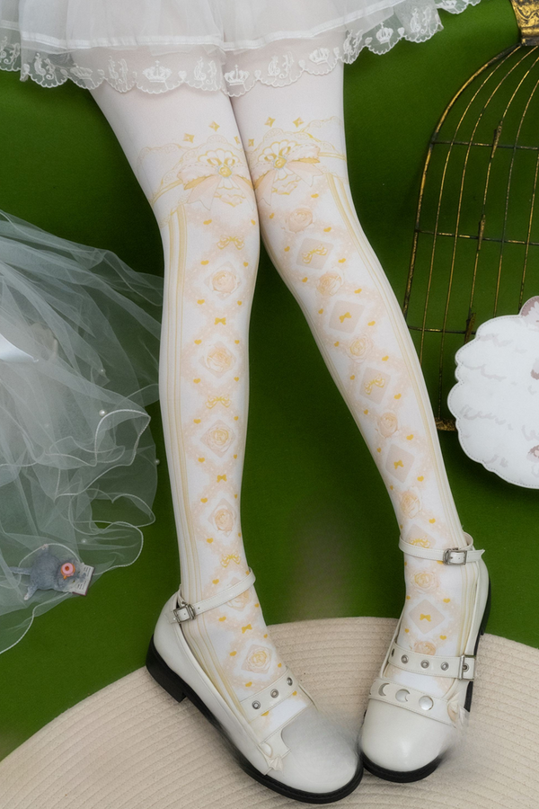 Sweet lace ribbon Lolita tights