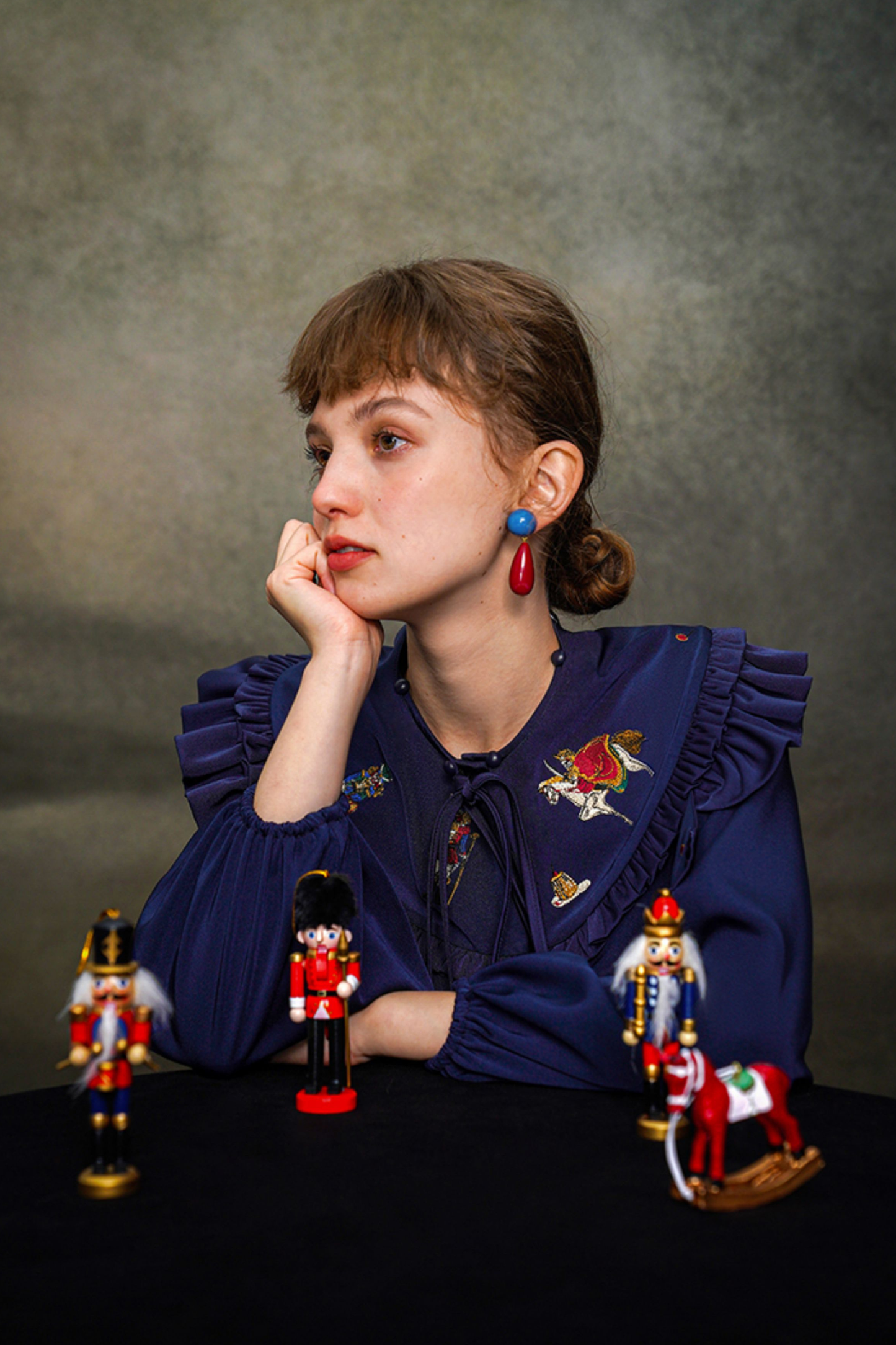 フレンチレトロショールデザインブラウス